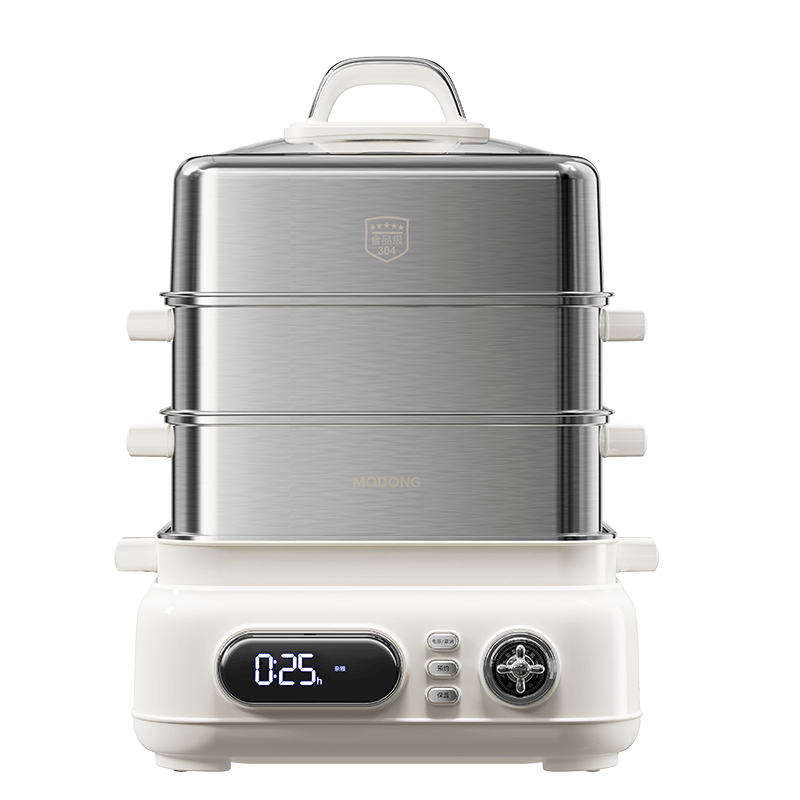 [NEW] Nồi hấp điện Modong bằng thép không gỉ 18L – Lòng thép 304 không lớp phủ, Màn hình màu, Đồng bộ App Mi Home, Cấu trúc phân tầng