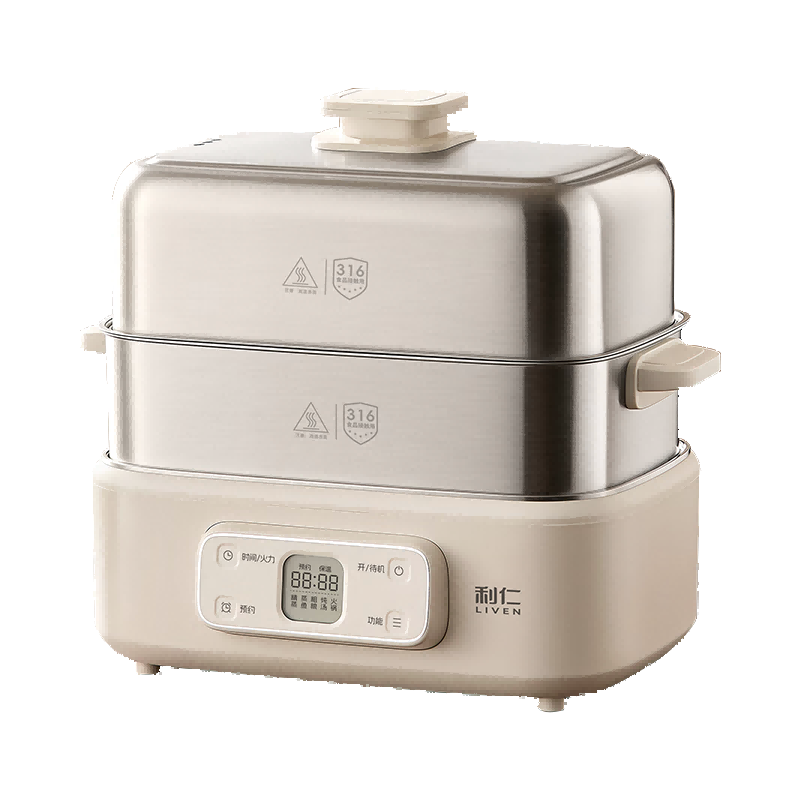 [NEW] Máy hấp điện 2 tầng Zhenmi ZMZG-10Pro 13L – Hơi nước siêu tốc 10 giây, Khay hấp phân tầng, Công suất 1500W, Tự ngắt an toàn
