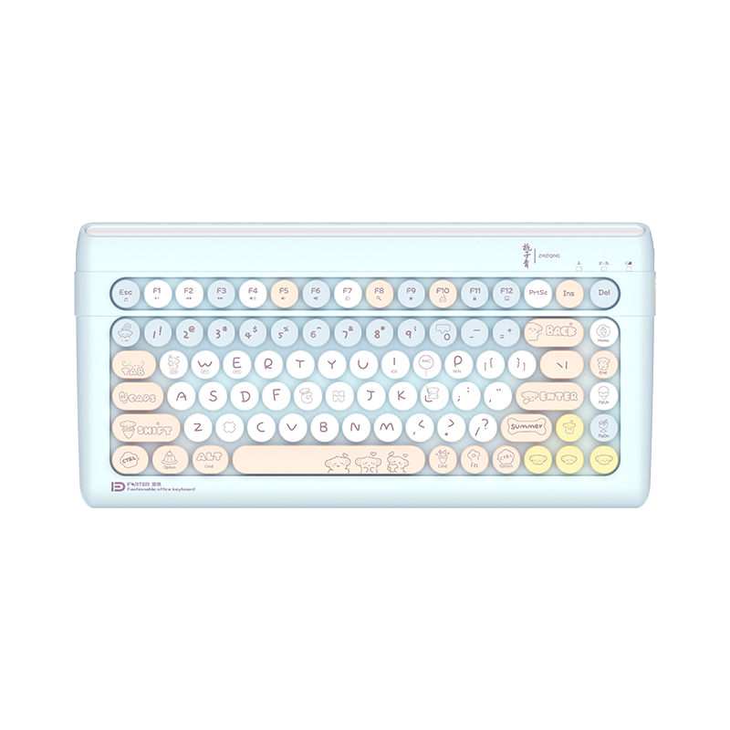 [NEW] Bàn phím không dây BAIHUAFRU Emoji Keys – Kết nối 3 chế độ, Kiểu dáng máy chữ Retro, Chuyển đổi 3 thiết bị, Màu Xanh Colorful Blue
