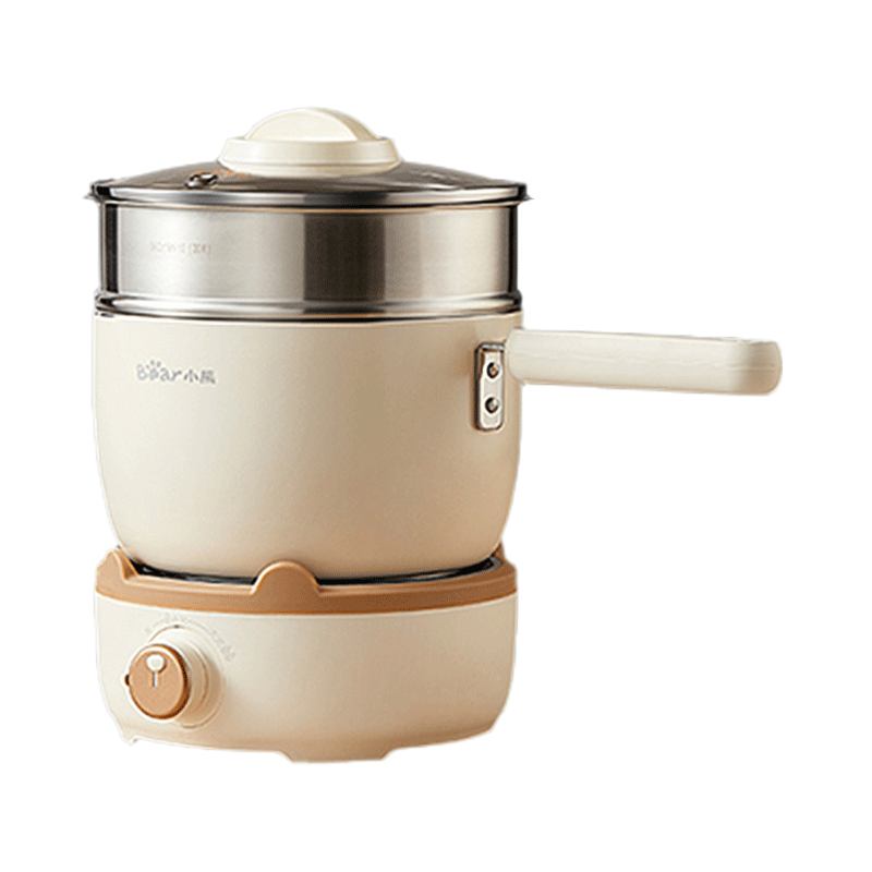 [NEW] Bộ bếp nồi Bear DRG-C12E9 dung tích 1.2L – Lòng nồi tráng men gốm ceramic, Xửng hấp Inox 304, Chảo chống dính mini, Công suất 600W
