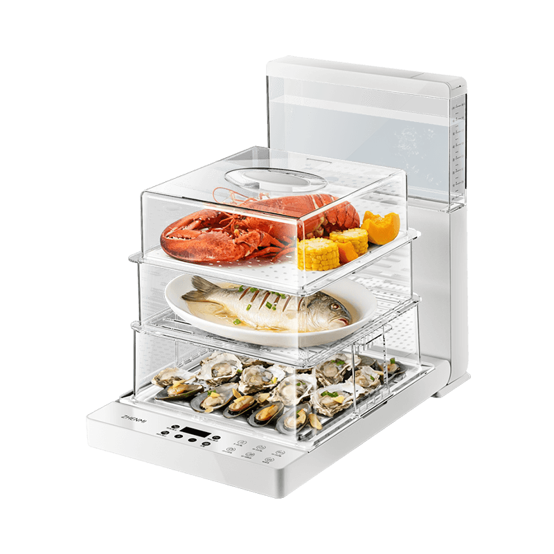 [NEW] Máy hấp điện 3 tầng đa năng Zhenmi Z1 – Dung tích 10.8L, Phun hơi siêu tốc 10 giây, Công suất 1500W, Tự ngắt an toàn