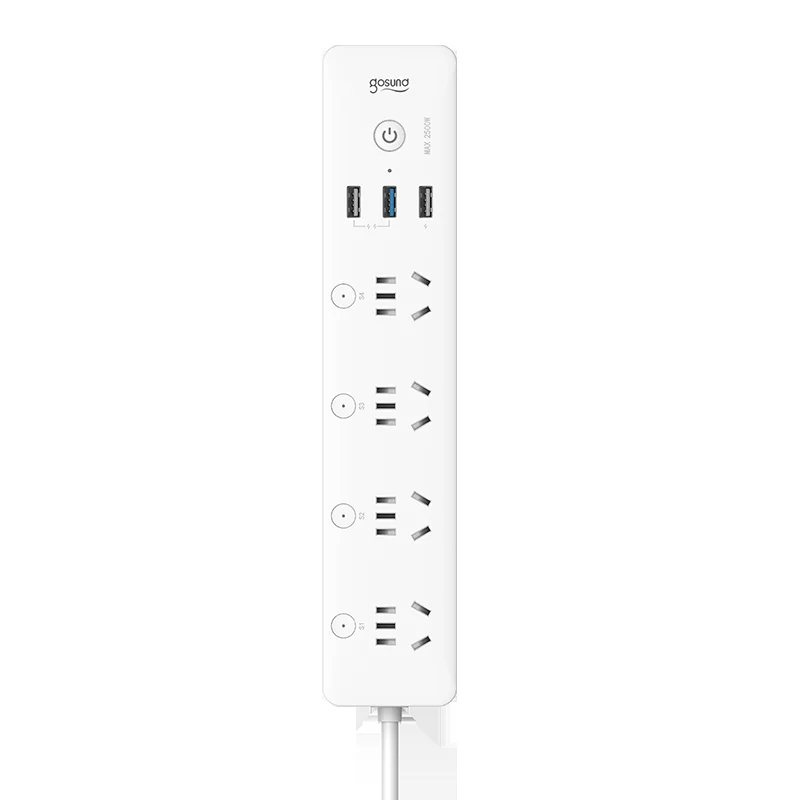 [NEW] Dải nguồn thông minh Gosund CP5 Wifi – 4 Ổ cắm AC, 3 Cổng USB, Đồng bộ Mi Home, Hẹn giờ tự động