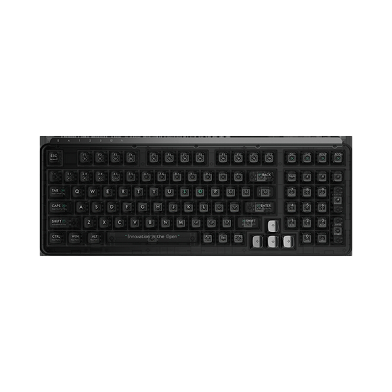 [NEW] Bàn phím cơ Miwu Custom BlackIO83 – Vỏ trong suốt tinh thể đen, Trục sứa Kailh MX, Cấu trúc gioăng Gasket, Màu Tím đậm