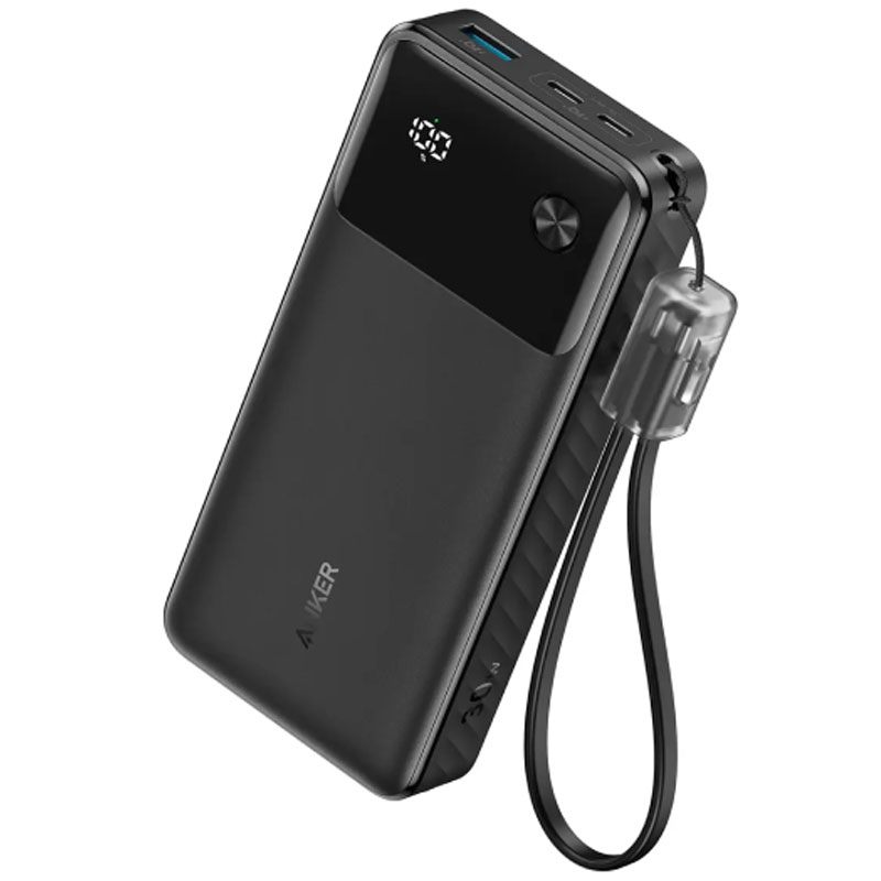 Pin sạc dự phòng Anker Zolo 20000mAh 45W A1681 – Tích hợp 2 cáp Type-C dạng rút, Công suất 45W, Nhắc nhở pin thông minh
