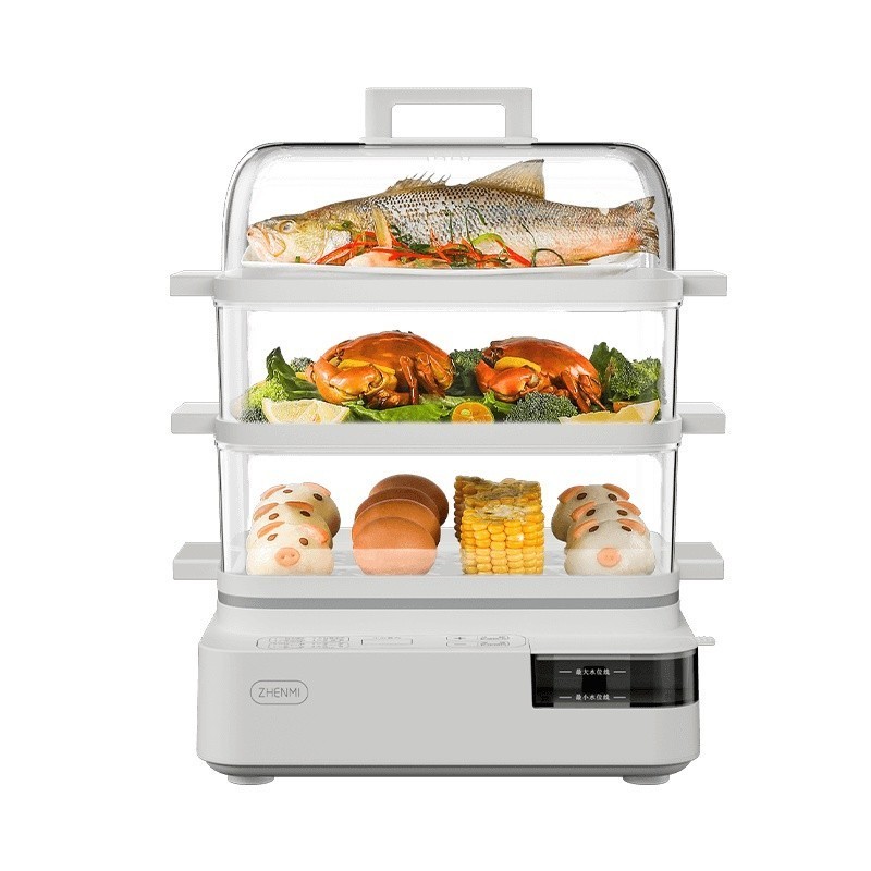 [NEW] Máy hấp điện 3 tầng đa năng Zhenmi ZMZG-11 20L – Dung tích cực đại, Phun hơi siêu tốc 10 giây, Công suất 1500W, Tự ngắt an toàn